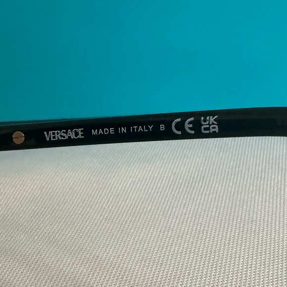 VERSACE ~ Butterfly sunglasses featuring black acetate frame dark grey lenses - Picture 3 of 11